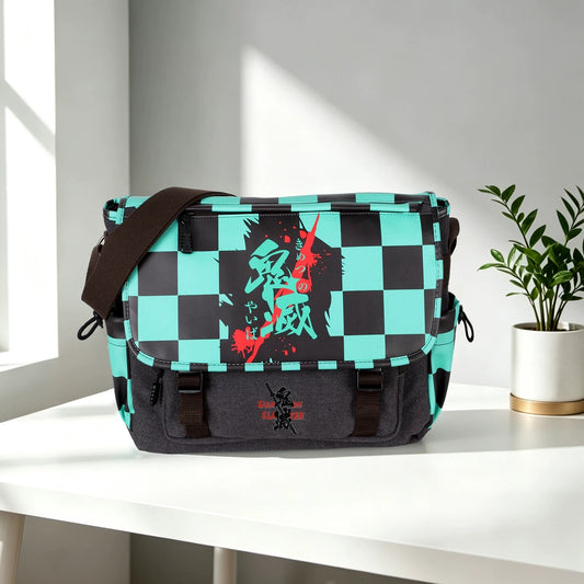 Demon Slayer Nezuko, Naruto Seal, One Piece Skull, Dragon Ball Goku Crossbody Shoulder Bag, Large Capacity Casual Satchel School Book Bag Travel Sling Bag for Anime Fans