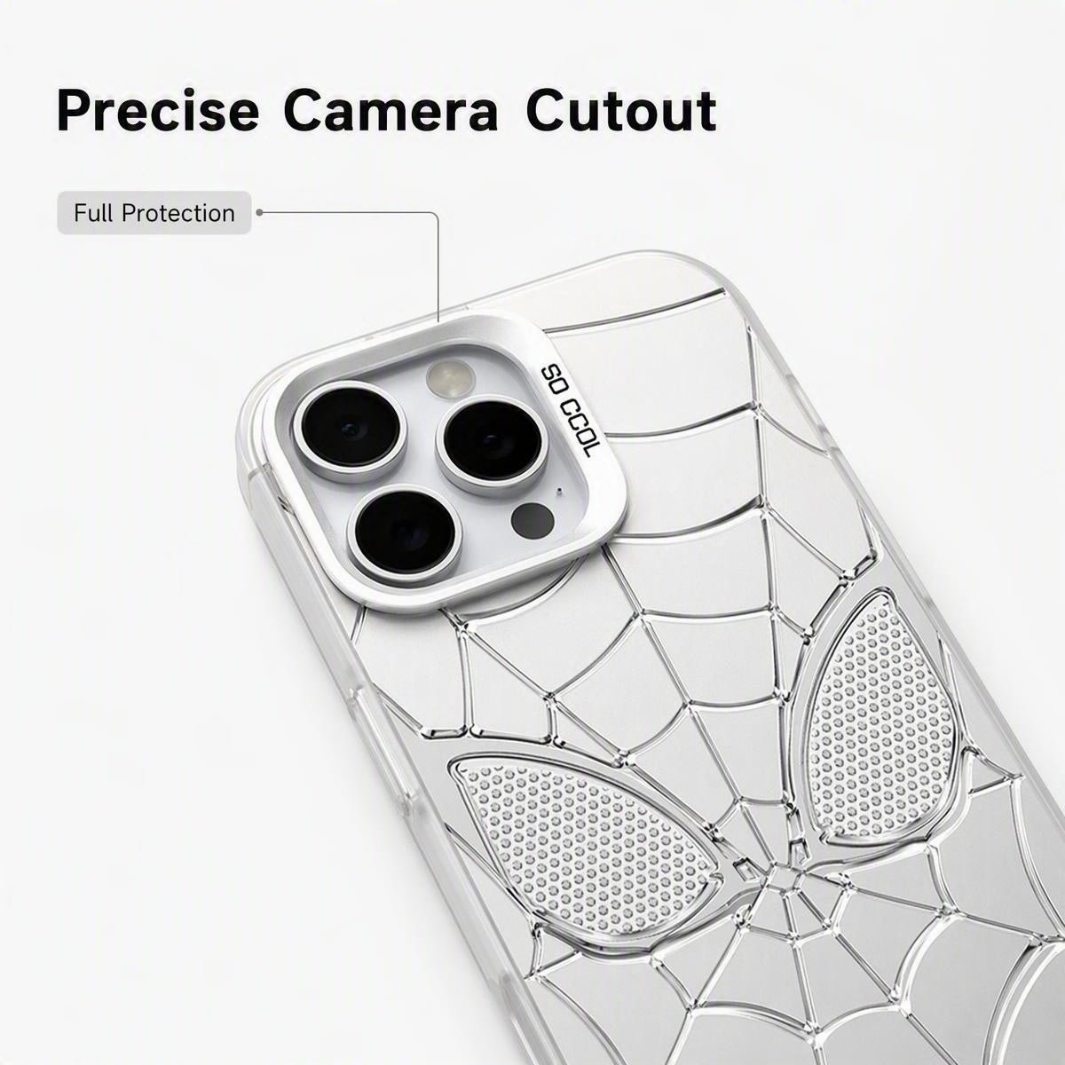 Marvel Spider‑Man Anime Phone Case, 3D Electroplated Spider Web Mirror Finish Cover, Anti‑Fingerprint Shockproof Protective Case With Precise Cutouts For iPhone