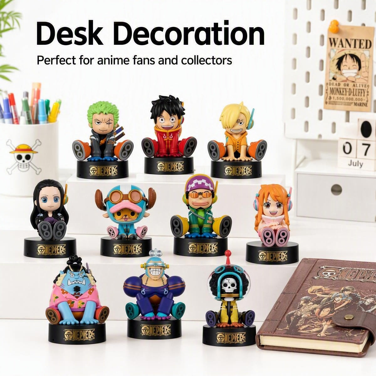 One Piece Monkey D. Luffy & Crew Surprise Blind Box Figure, Q Version Aroma Diffuser Figurine, PVC ABS Collectible Desktop Ornament, Anime Fan Collectible Gift For One Piece Lovers