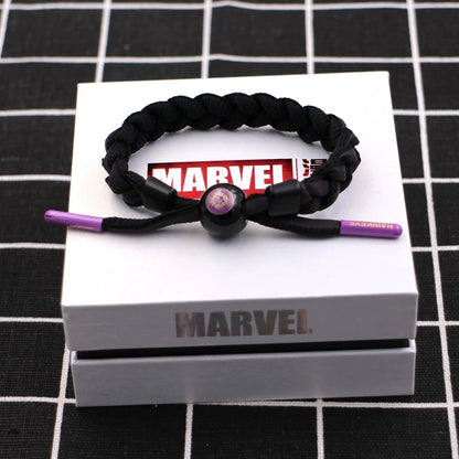 Marvel Avengers Spiderman Iron Man Captain America Thor Hulk Black Panther Venom Black Widow Doctor Strange Braided Bracelet Adjustable Woven Rope Charm Wristband Jewelry Gift For Men Women Fans