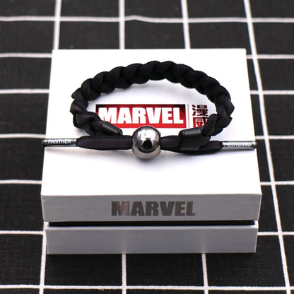 Marvel Avengers Spiderman Iron Man Captain America Thor Hulk Black Panther Venom Black Widow Doctor Strange Braided Bracelet Adjustable Woven Rope Charm Wristband Jewelry Gift For Men Women Fans