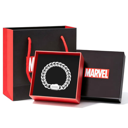 Marvel Spider‑Man Cuban Link Bracelet 304 Stainless Steel Superhero Engraved Chain Wristband Fashion Street Jewelry Gift For Men Boys