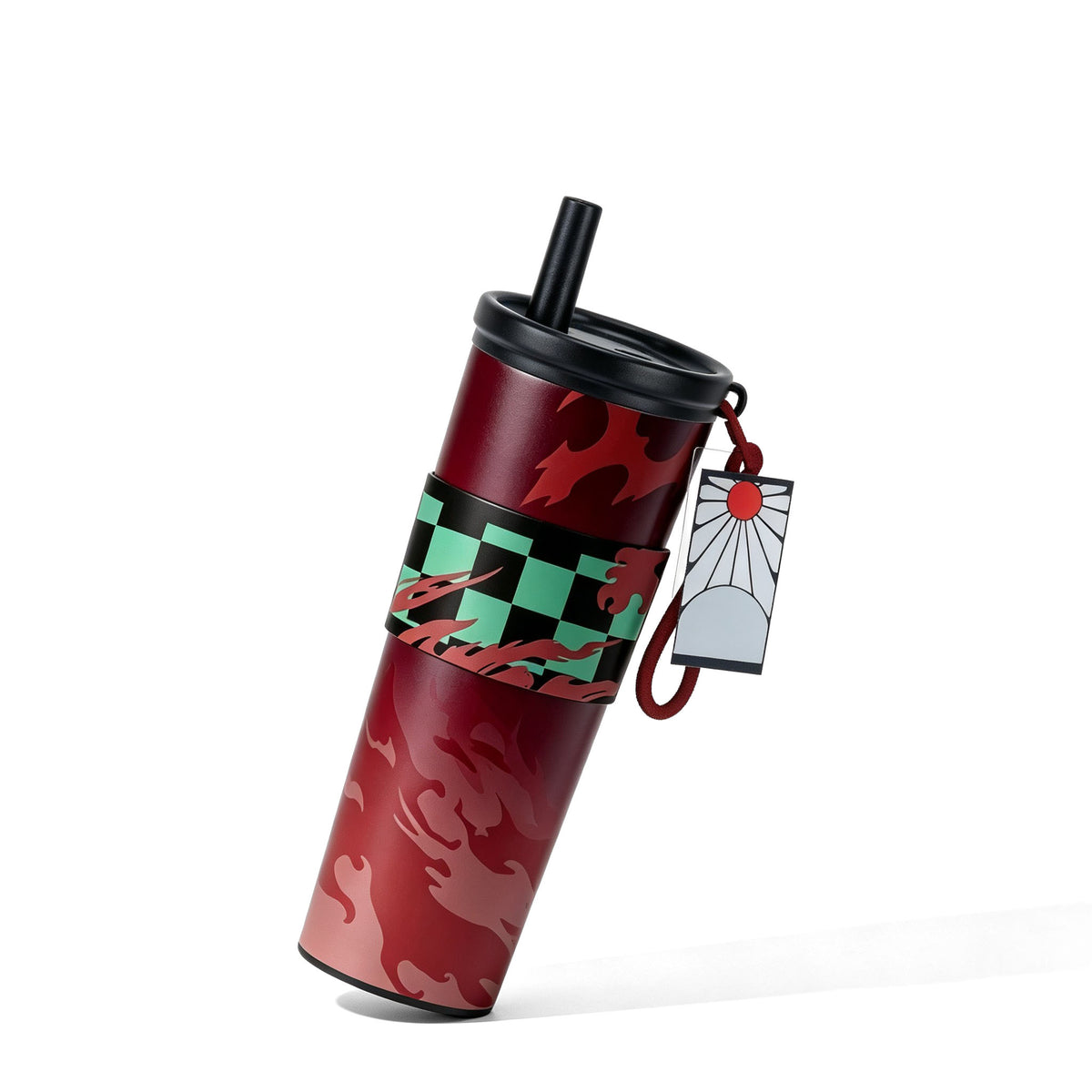 Demon Slayer Tanjiro Nezuko Zenitsu Giyuu 710ml 316 Stainless Steel Tumbler With Pop‑Up Straw & Detachable Charm, Leak Proof Vacuum Insulated Travel Coffee Cup For Hot Cold Drinks, Anime Fan Collection Gift