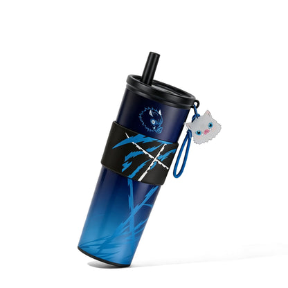 Demon Slayer Tanjiro Nezuko Zenitsu Giyuu 710ml 316 Stainless Steel Tumbler With Pop‑Up Straw & Detachable Charm, Leak Proof Vacuum Insulated Travel Coffee Cup For Hot Cold Drinks, Anime Fan Collection Gift