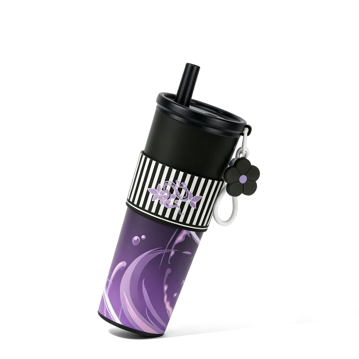 Demon Slayer Tanjiro Nezuko Zenitsu Giyuu 710ml 316 Stainless Steel Tumbler With Pop‑Up Straw & Detachable Charm, Leak Proof Vacuum Insulated Travel Coffee Cup For Hot Cold Drinks, Anime Fan Collection Gift