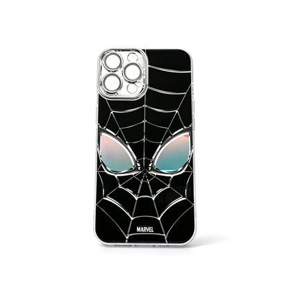 Marvel Spider‑Man Phone Case 3‑in‑1 Removable Lens Frame Shockproof Airbag Protective Cover Cool Web Pattern Anime Cell Phone Shell For Iphone