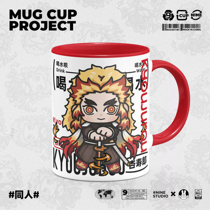 Demon Slayer Ceramic Mug, White Anime Coffee Cup, Kawaii Manga Drinking Cup, Anime Fan Gift for Home Office