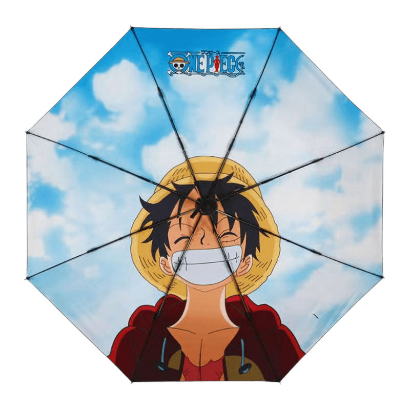 One Piece Monkey D. Luffy Roronoa Zoro Portgas D. Ace Folding Umbrella, 4 Styles Available Windproof Fiberglass Ribs Waterproof Compact Auto Open Close Travel Umbrella For Anime Fans