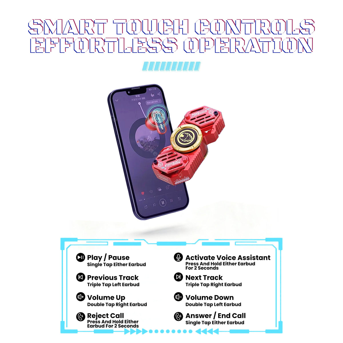 Marvel Avengers Iron Man Black Panther Captain America All‑Styles Fidget Spinner Wireless Bluetooth Earbuds, Stress Relief Mecha TWS Earphones HIFI Sound Auto Connect For Gaming & Daily Use
