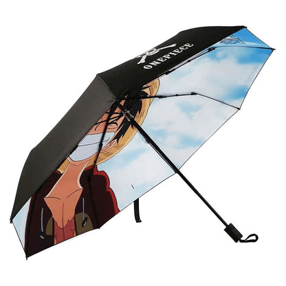 One Piece Monkey D. Luffy Roronoa Zoro Portgas D. Ace Folding Umbrella, 4 Styles Available Windproof Fiberglass Ribs Waterproof Compact Auto Open Close Travel Umbrella For Anime Fans