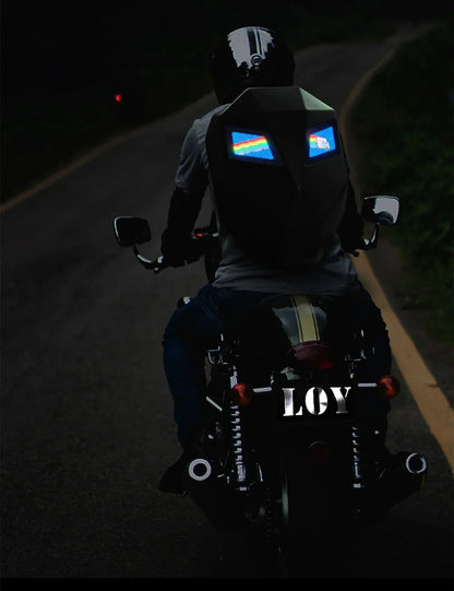 Sharingan Cycling motorcycle Backpack LED hardshell waterproof rider helmet bag