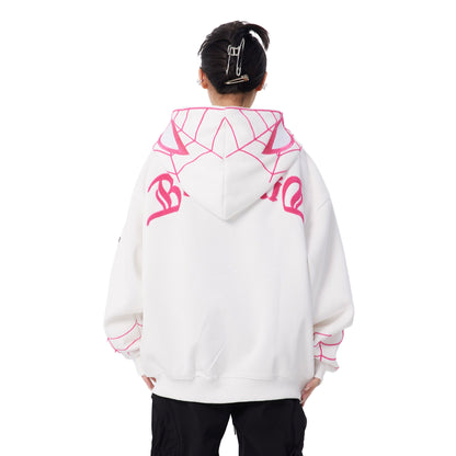 Spider‑Man Peter Parker Full Zip Up Hoodie With Mask Face Cover, Chenille Embroidery Spider Graphic Oversized Cosplay Hooded Sweatshirt For Men Women