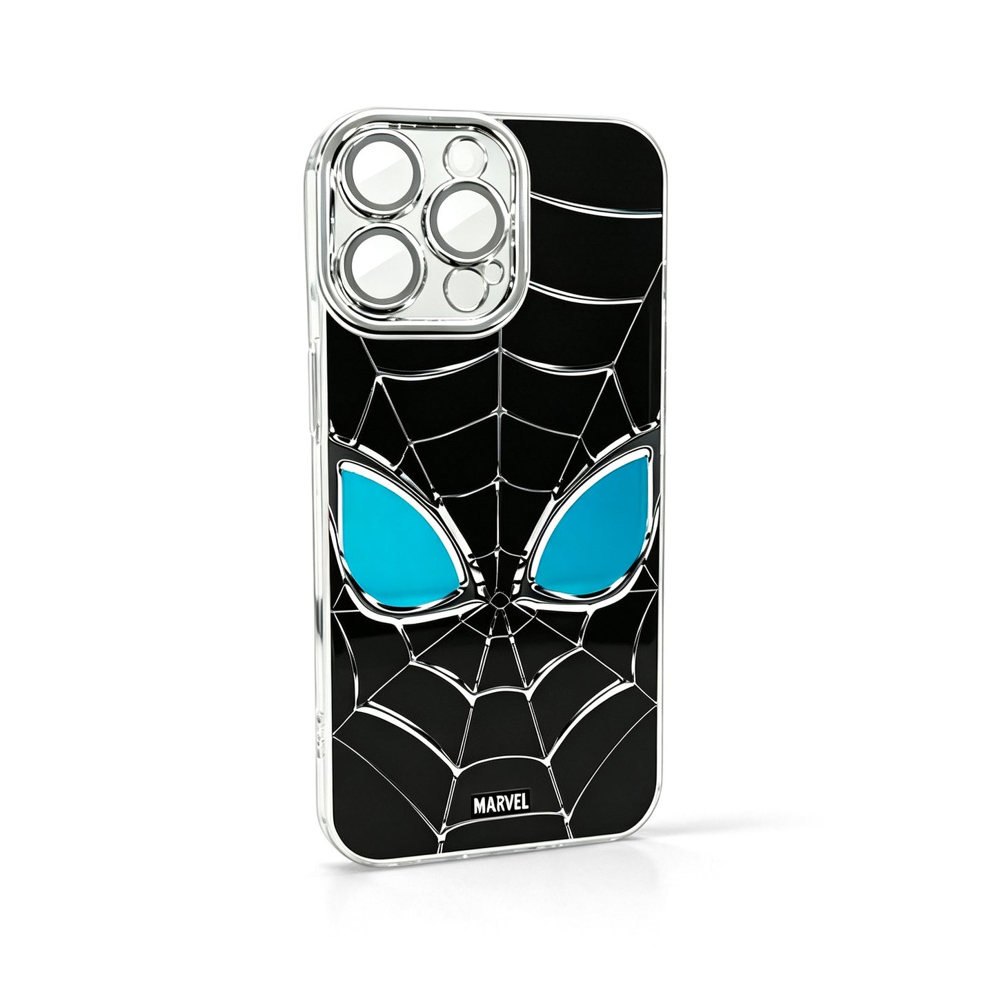 Marvel Spider‑Man Phone Case 3‑in‑1 Removable Lens Frame Shockproof Airbag Protective Cover Cool Web Pattern Anime Cell Phone Shell For Iphone