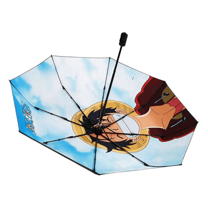 One Piece Monkey D. Luffy Roronoa Zoro Portgas D. Ace Folding Umbrella, 4 Styles Available Windproof Fiberglass Ribs Waterproof Compact Auto Open Close Travel Umbrella For Anime Fans