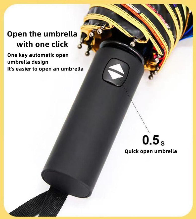 One Piece Monkey D. Luffy Roronoa Zoro Nami Straw Hat Crew Automatic Folding Umbrella, 2 Styles Black Glue Coating Windproof Rain Sun Dual‑Use Compact Travel Umbrella For Anime Fans
