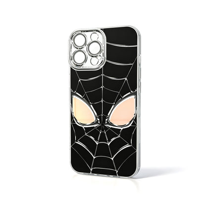 Marvel Spider‑Man Phone Case 3‑in‑1 Removable Lens Frame Shockproof Airbag Protective Cover Cool Web Pattern Anime Cell Phone Shell For Iphone