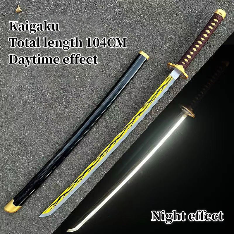 Demon Slayer Tanjiro Zenitsu Rengoku Kokushibo Sanemi Mitsuri LED Light‑Up Nichirin Sword Bamboo Blade Cosplay Prop With Scabbard Halloween Costume Accessory