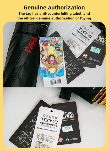 One Piece Monkey D. Luffy Roronoa Zoro Nami Straw Hat Crew Automatic Folding Umbrella, 2 Styles Black Glue Coating Windproof Rain Sun Dual‑Use Compact Travel Umbrella For Anime Fans