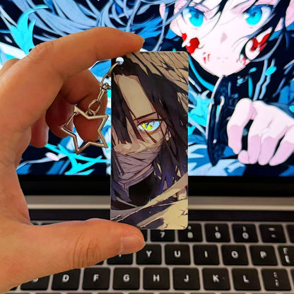 Demon Slayer, Rengoku, Giyuu, Mitsuri, Obanai, Shinobu, Muichiro Acrylic Keychain, Anime Character Eye Card Pendant, Star Chain Bag Ornament, Collectible Anime Accessories For Fans