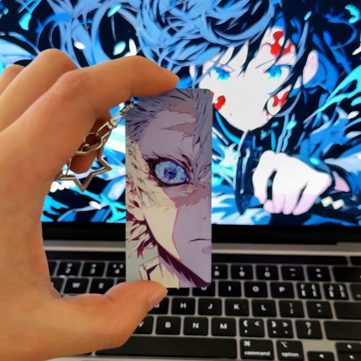 Demon Slayer, Rengoku, Giyuu, Mitsuri, Obanai, Shinobu, Muichiro Acrylic Keychain, Anime Character Eye Card Pendant, Star Chain Bag Ornament, Collectible Anime Accessories For Fans