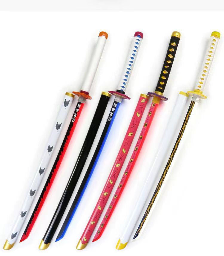 Demon Slayer Tanjiro Zenitsu Rengoku Kokushibo Sanemi Mitsuri LED Light‑Up Nichirin Sword Bamboo Blade Cosplay Prop With Scabbard Halloween Costume Accessory