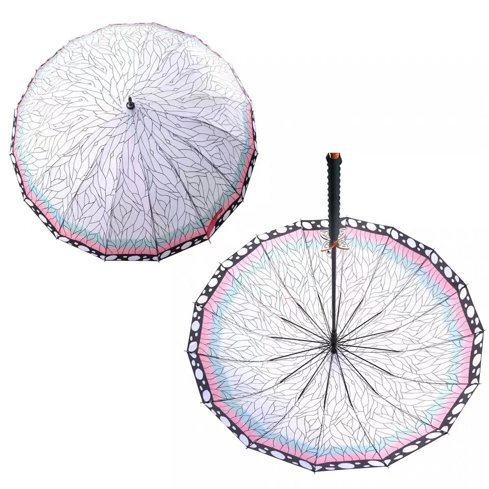 Demon Slayer Tanjiro Zenitsu Rengoku Shinobu Giyuu Anime Katana Umbrella, Samurai Sword Handle Long Rain Umbrella, Windproof Sun Protection Cosplay Umbrella For Fans