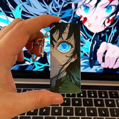 Demon Slayer, Rengoku, Giyuu, Mitsuri, Obanai, Shinobu, Muichiro Acrylic Keychain, Anime Character Eye Card Pendant, Star Chain Bag Ornament, Collectible Anime Accessories For Fans