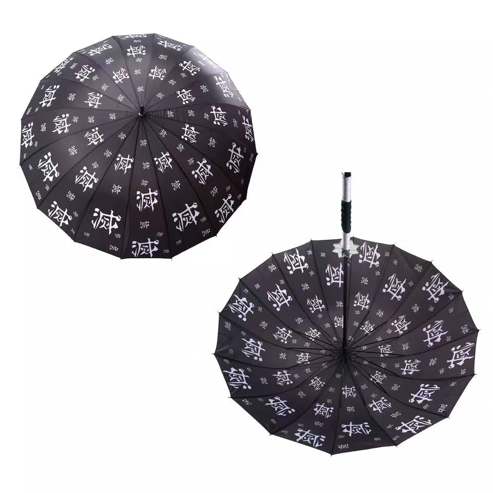 Demon Slayer Tanjiro Zenitsu Rengoku Shinobu Giyuu Anime Katana Umbrella, Samurai Sword Handle Long Rain Umbrella, Windproof Sun Protection Cosplay Umbrella For Fans