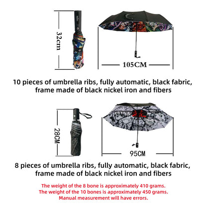 Demon Slayer Hashira Characters Automatic Folding Umbrella Windproof Rain Sun Protection Portable Compact Anime Umbrella For Fans Multiple Styles Available