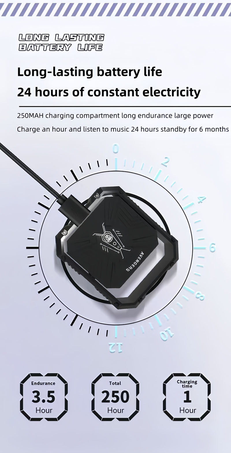 Marvel Avengers Iron Man TWS Wireless Bluetooth 5.3 Earbuds Rotatable Opening Charging Case 360° Surround Sound Semi‑in‑Ear Gaming Headphones Black White Variant For Sports Gaming Daily Use