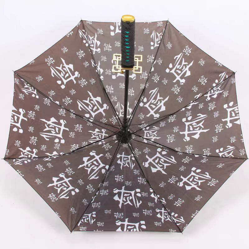 Demon Slayer Tanjiro Zenitsu Rengoku Shinobu Giyuu Anime Katana Umbrella, Samurai Sword Handle Long Rain Umbrella, Windproof Sun Protection Cosplay Umbrella For Fans