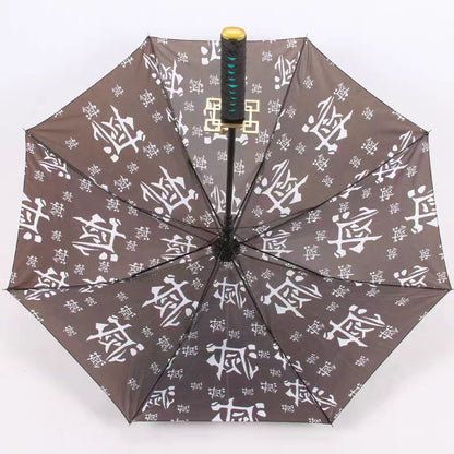 Demon Slayer Tanjiro Zenitsu Rengoku Shinobu Giyuu Anime Katana Umbrella, Samurai Sword Handle Long Rain Umbrella, Windproof Sun Protection Cosplay Umbrella For Fans