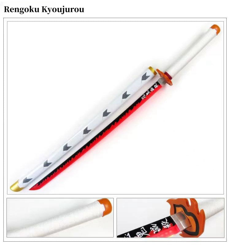 Demon Slayer Tanjiro Zenitsu Rengoku Kokushibo Sanemi Mitsuri LED Light‑Up Nichirin Sword Bamboo Blade Cosplay Prop With Scabbard Halloween Costume Accessory