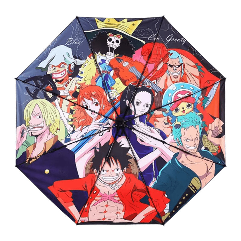 One Piece Monkey D. Luffy Roronoa Zoro Portgas D. Ace Folding Umbrella, 4 Styles Available Windproof Fiberglass Ribs Waterproof Compact Auto Open Close Travel Umbrella For Anime Fans