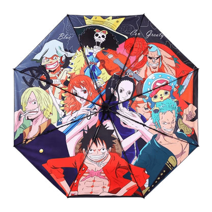 One Piece Monkey D. Luffy Roronoa Zoro Portgas D. Ace Folding Umbrella, 4 Styles Available Windproof Fiberglass Ribs Waterproof Compact Auto Open Close Travel Umbrella For Anime Fans