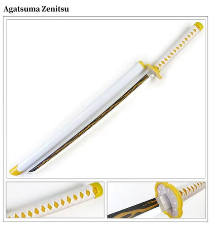 Demon Slayer Tanjiro Zenitsu Rengoku Kokushibo Sanemi Mitsuri LED Light‑Up Nichirin Sword Bamboo Blade Cosplay Prop With Scabbard Halloween Costume Accessory