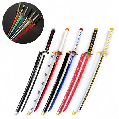 Demon Slayer Tanjiro Zenitsu Rengoku Kokushibo Sanemi Mitsuri LED Light‑Up Nichirin Sword Bamboo Blade Cosplay Prop With Scabbard Halloween Costume Accessory
