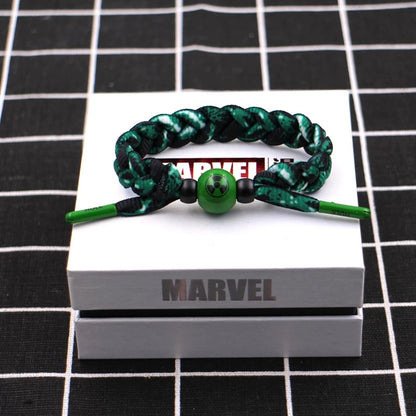 Marvel Avengers Spiderman Iron Man Captain America Thor Hulk Black Panther Venom Black Widow Doctor Strange Braided Bracelet Adjustable Woven Rope Charm Wristband Jewelry Gift For Men Women Fans