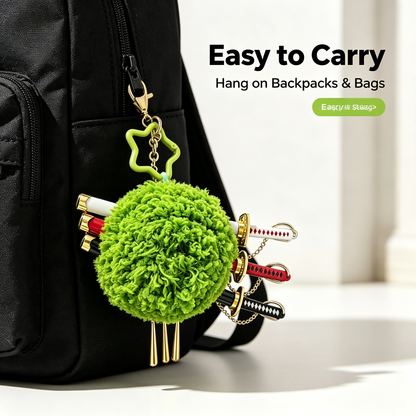 One Piece Roronoa Zoro Plush Keychain, Three Sword Style Green Algae Head Bag Charm, Cute Anime Figure Pendant, Collectible Key Ring Gift for One Piece Fans