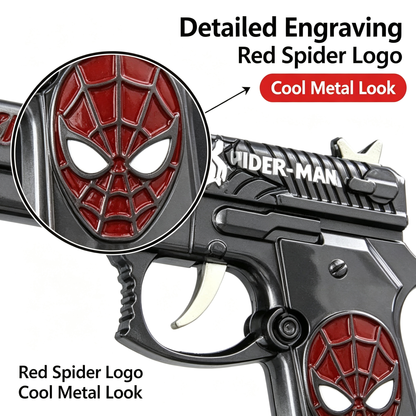 Anime Superhero Rubber Band Gun Model, 11cm Zinc Alloy Mini Toy Gun, Pocket Shooting Game Toy with Target & Rubber Bands, Collectible Cosplay Ornament Gift for Fans