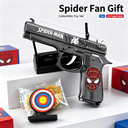 Anime Superhero Rubber Band Gun Model, 11cm Zinc Alloy Mini Toy Gun, Pocket Shooting Game Toy with Target & Rubber Bands, Collectible Cosplay Ornament Gift for Fans