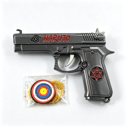 Anime Superhero Rubber Band Gun Model, 11cm Zinc Alloy Mini Toy Gun, Pocket Shooting Game Toy with Target & Rubber Bands, Collectible Cosplay Ornament Gift for Fans
