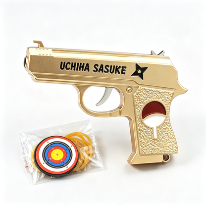 Anime Superhero Rubber Band Gun Model, 11cm Zinc Alloy Mini Toy Gun, Pocket Shooting Game Toy with Target & Rubber Bands, Collectible Cosplay Ornament Gift for Fans