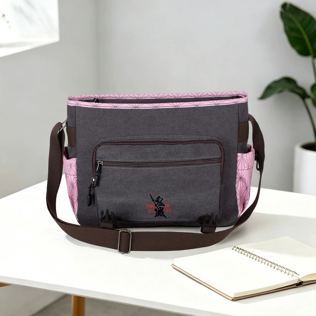 Demon Slayer Nezuko, Naruto Seal, One Piece Skull, Dragon Ball Goku Crossbody Shoulder Bag, Large Capacity Casual Satchel School Book Bag Travel Sling Bag for Anime Fans