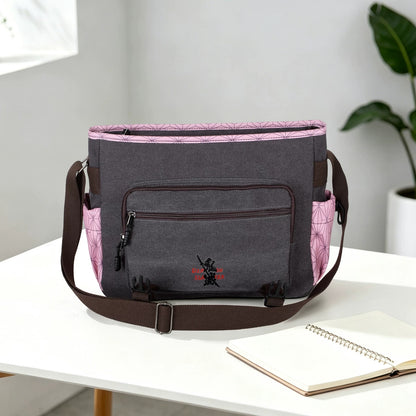 Demon Slayer Nezuko, Naruto Seal, One Piece Skull, Dragon Ball Goku Crossbody Shoulder Bag, Large Capacity Casual Satchel School Book Bag Travel Sling Bag for Anime Fans