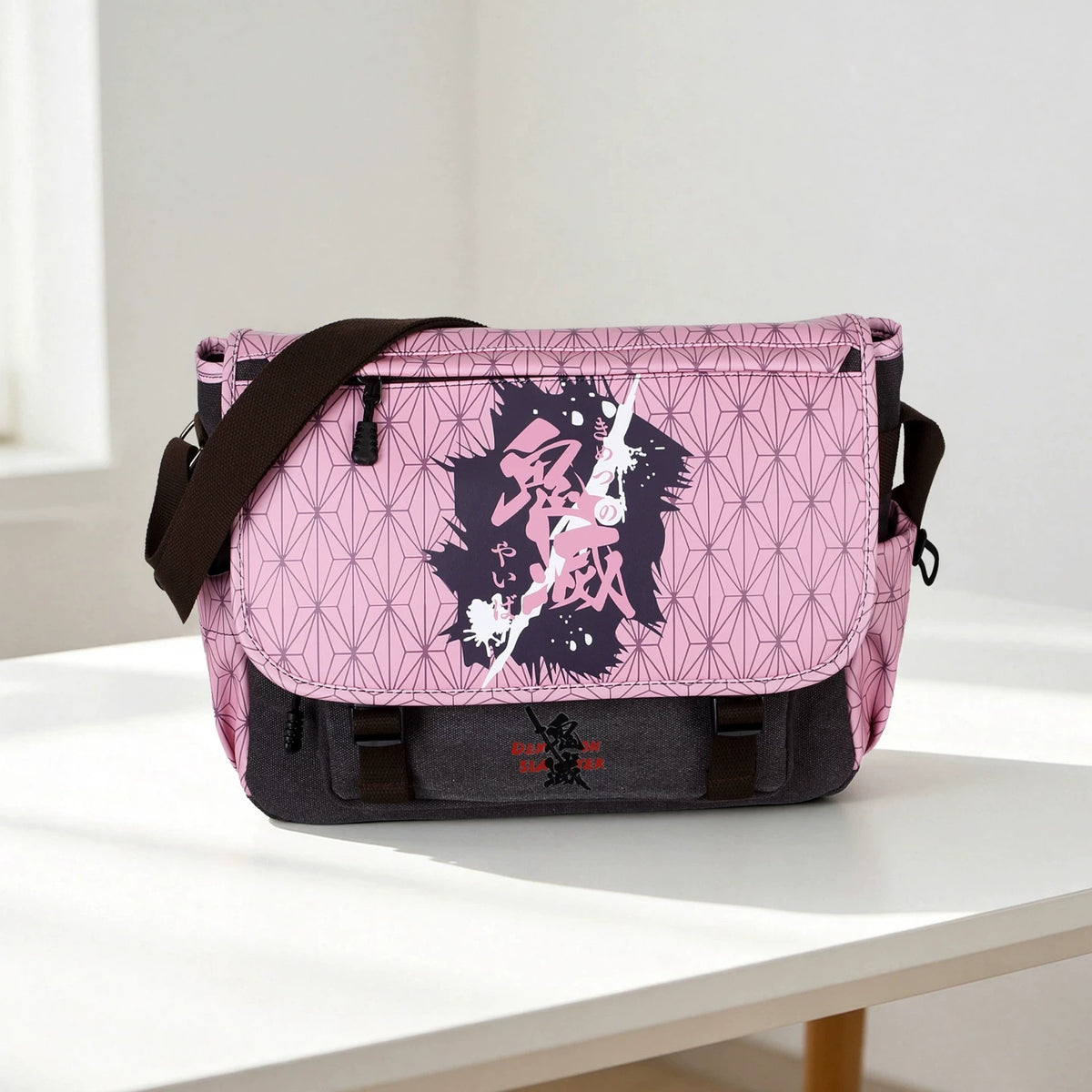 Demon Slayer Nezuko, Naruto Seal, One Piece Skull, Dragon Ball Goku Crossbody Shoulder Bag, Large Capacity Casual Satchel School Book Bag Travel Sling Bag for Anime Fans