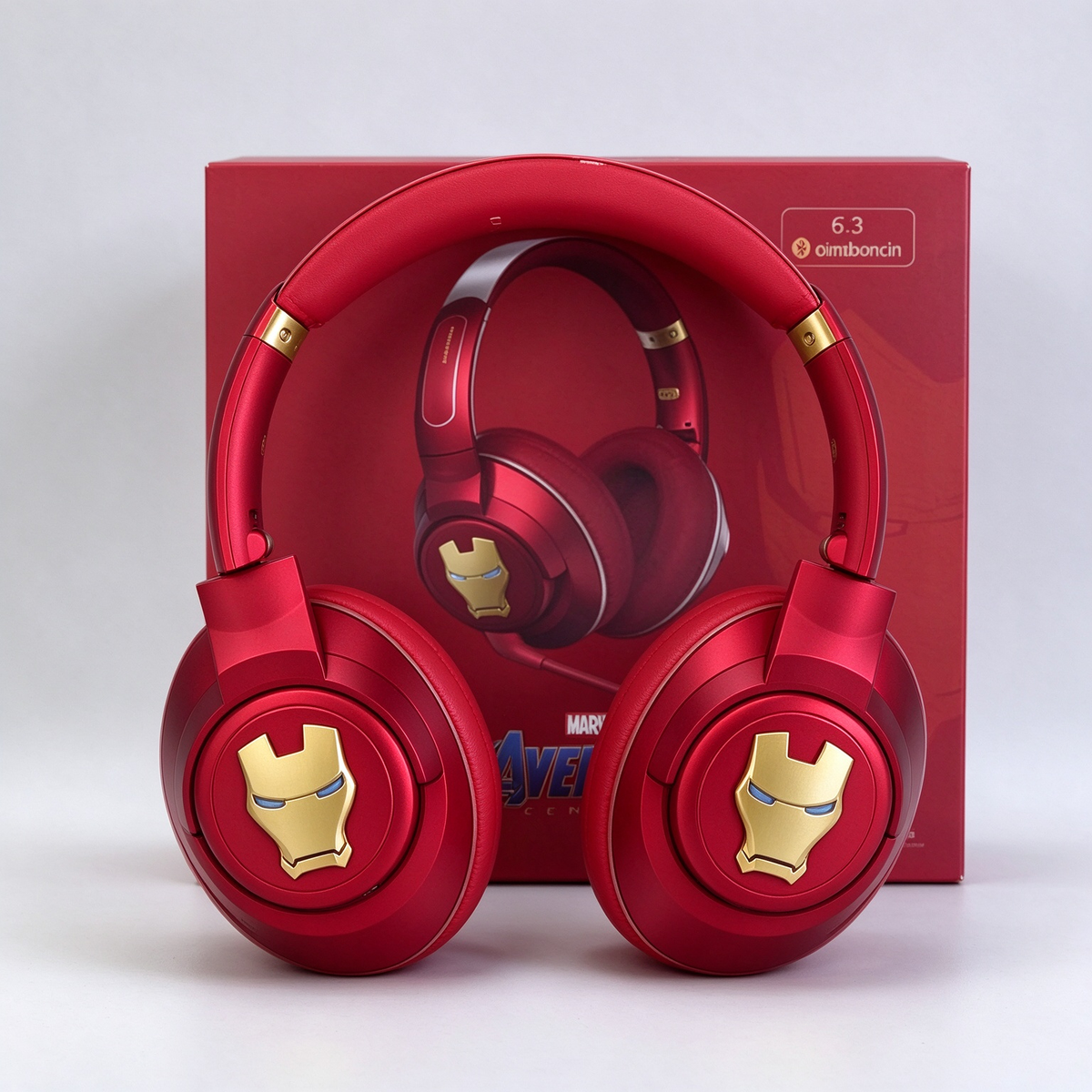 Marvel Iron Man Over Ear Bluetooth Headphones, Avengers Wireless Headset with Mic, Foldable Stereo Gaming Headphones, Comfortable Ear Cushion, Long Battery Life, Collectible Gift for Marvel Fans Teens Adults