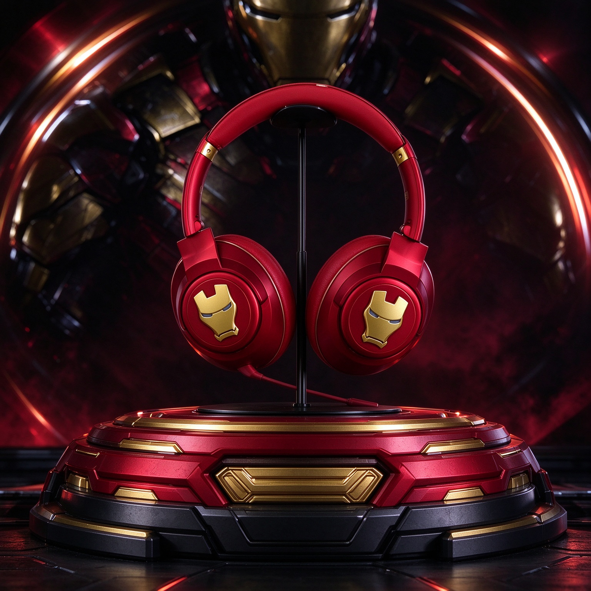 Marvel Iron Man Over Ear Bluetooth Headphones, Avengers Wireless Headset with Mic, Foldable Stereo Gaming Headphones, Comfortable Ear Cushion, Long Battery Life, Collectible Gift for Marvel Fans Teens Adults
