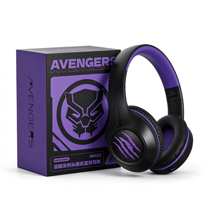 Deadpool Marvel Bluetooth Over-Ear Headphones, Foldable Wired Wireless Dual Mode Stereo Gaming Headset with Mic, Cool Cosplay Gift for Marvel Fans Teens