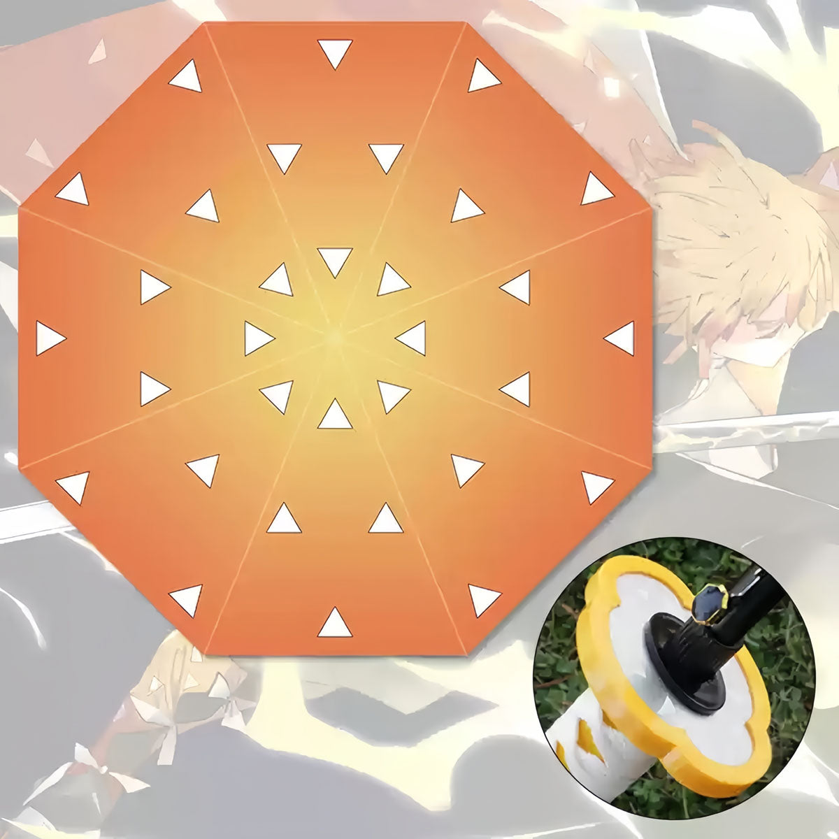 Demon Slayer Tanjiro Zenitsu Rengoku Shinobu Giyuu Anime Katana Umbrella, Samurai Sword Handle Long Rain Umbrella, Windproof Sun Protection Cosplay Umbrella For Fans